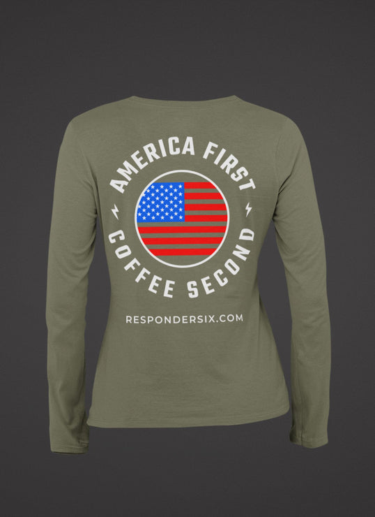 America First Coffee Second Long Sleeve