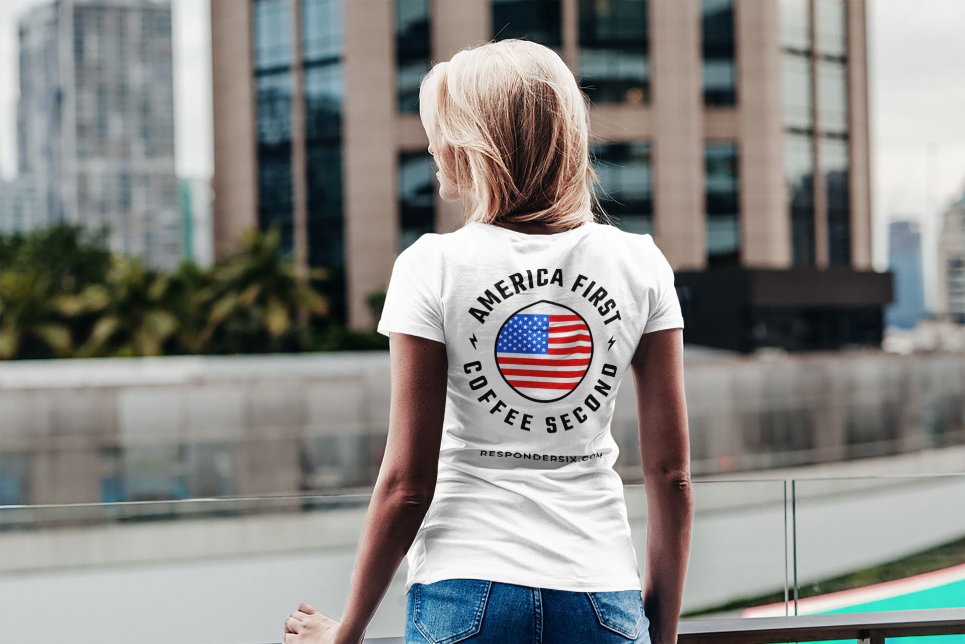 America First Coffee Second Short Sleeve T-Shirt