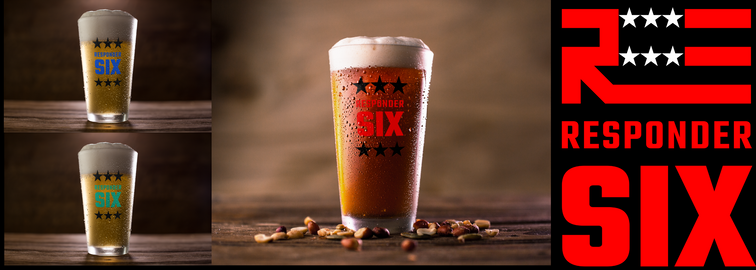 Fire Red Responder Six Frosted Pint Glass