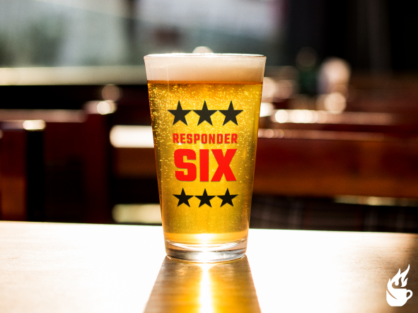 Fire Red Responder Six Frosted Pint Glass